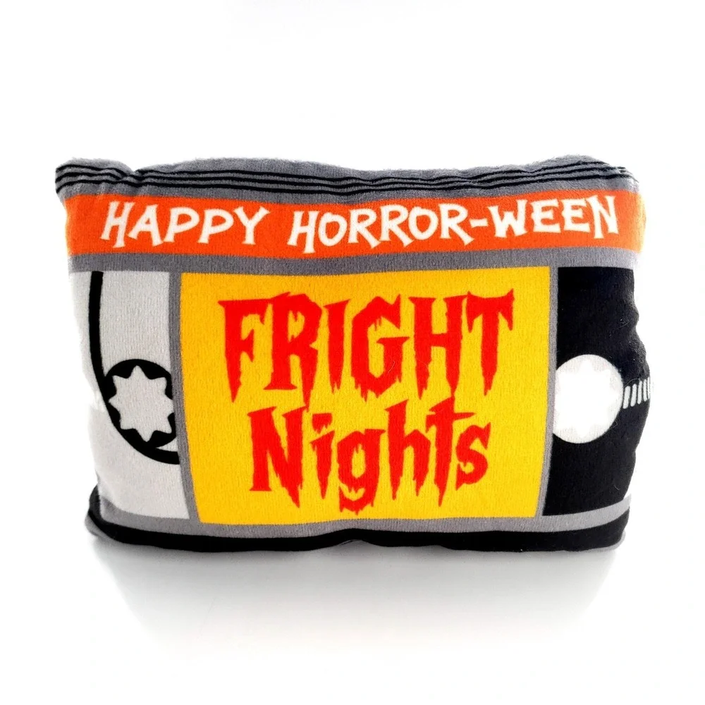 Happy Horror-ween Fright Nights Halloween Crinkle Cassette Plush Dog Toy 7